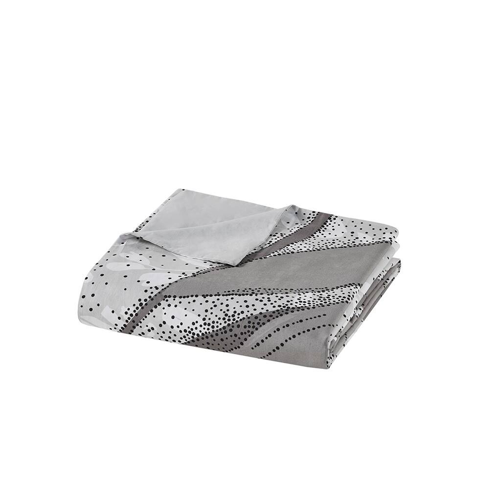 Alt View 3. Gracie Mills - Gracie Mills Paloma Cotton Duvet Cover Set - Gray.