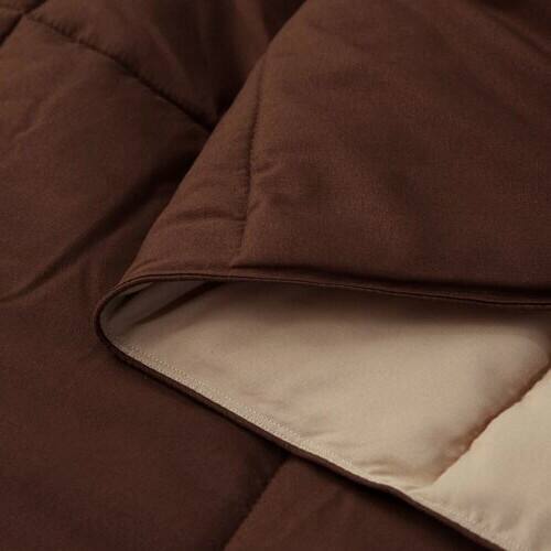 Left. Hivvago - Twin/Twin XL Traditional Microfiber Reversible 3 Piece Comforter Set in Brown - Brown.