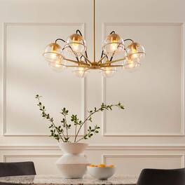 Hanna 8-Light Chandelier by Modway - Clear Gold