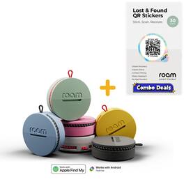Roam smart tracker - Bundle – 8 Finders + 30 QR Stickers | No Subscription | Apple & Android - Assorted