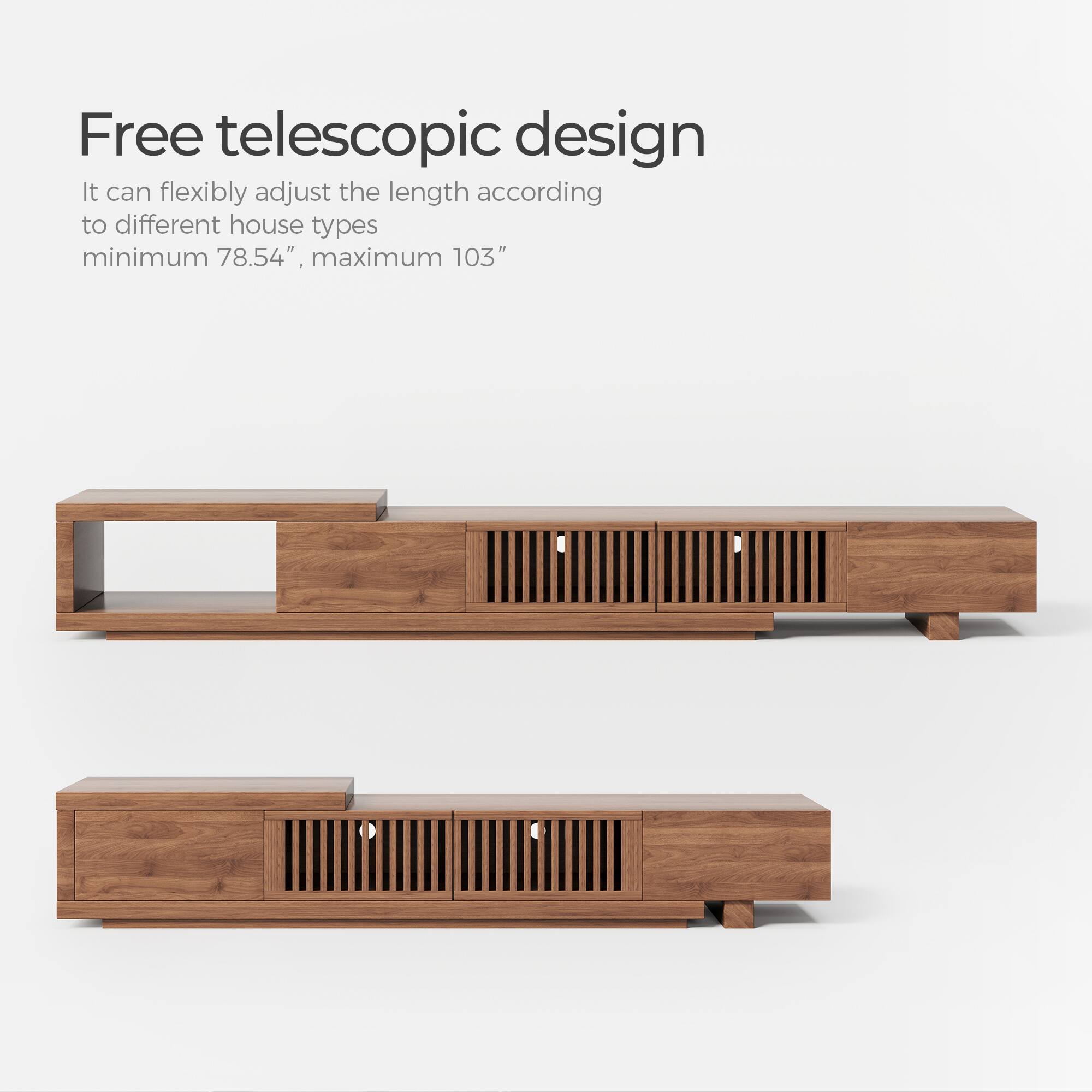 Free telescopic design  
It can flexibly adjust the length according to different house types  
minimum 78.54", maximum 103"