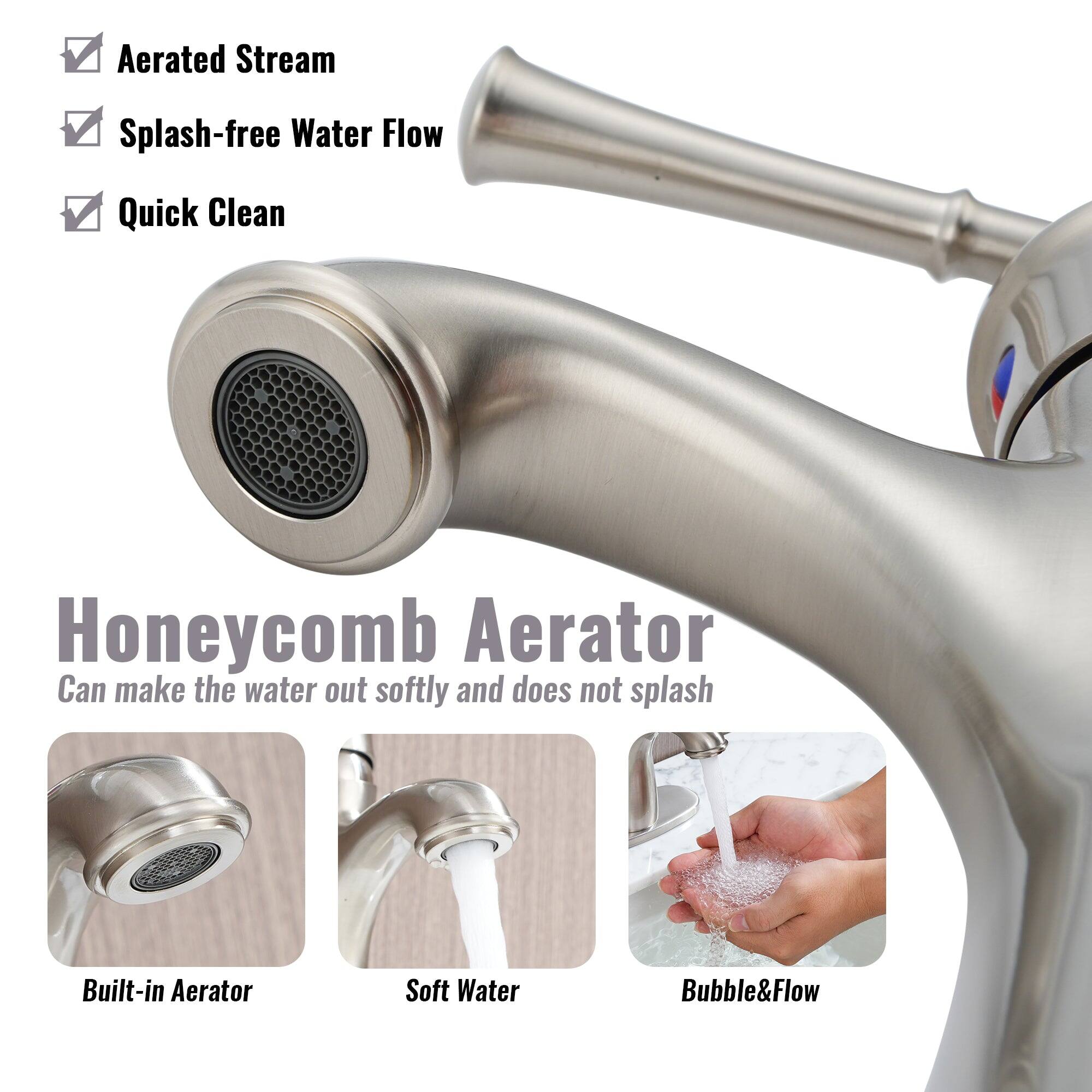 Honeycomb Aerator, Aerated Stream, Splash-free Water Flow, Quick Clean, Built-in Aerator, Soft Water, Bubble&Flow