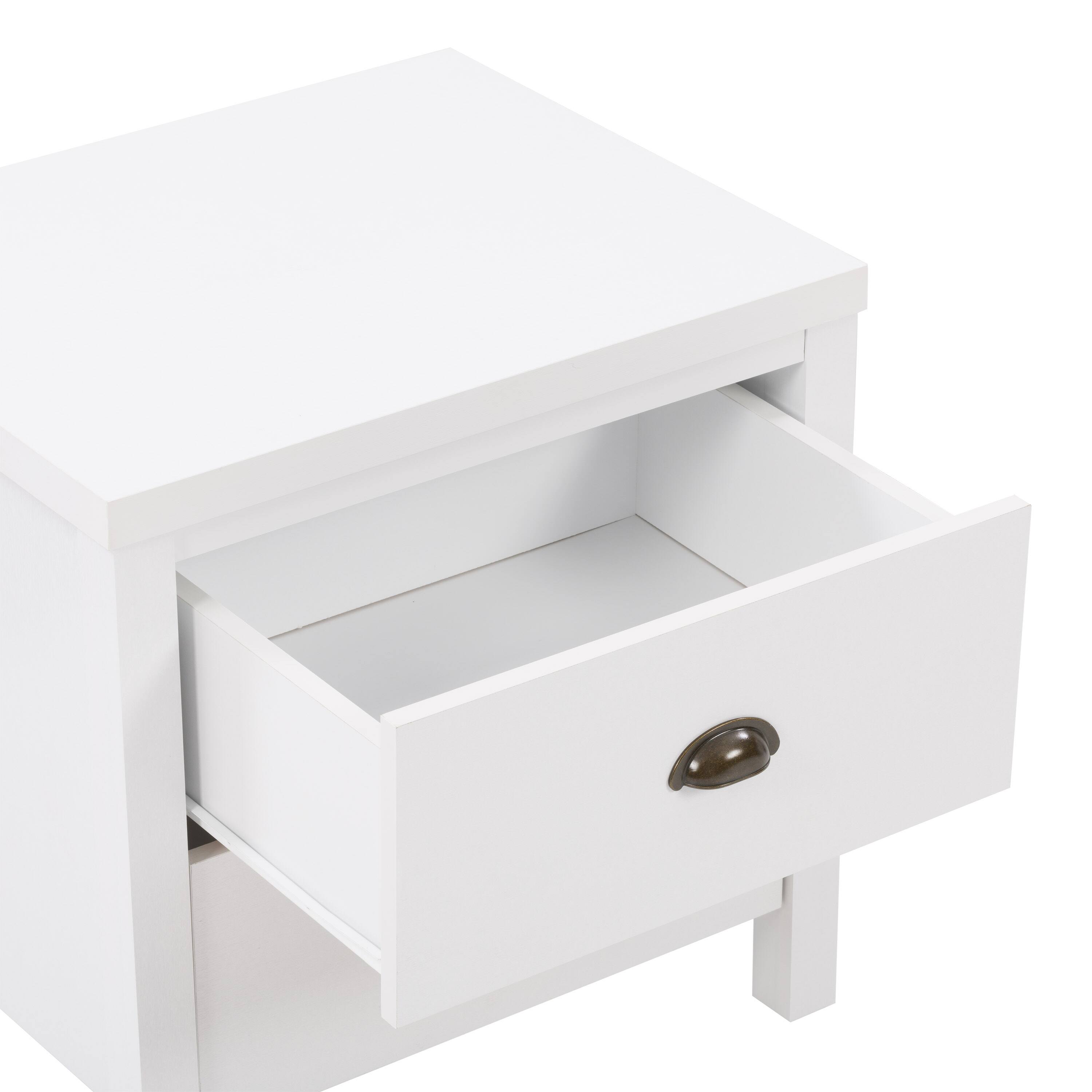 Alt View 18. CorLiving - Boston 2-Drawer Night Stand - White.