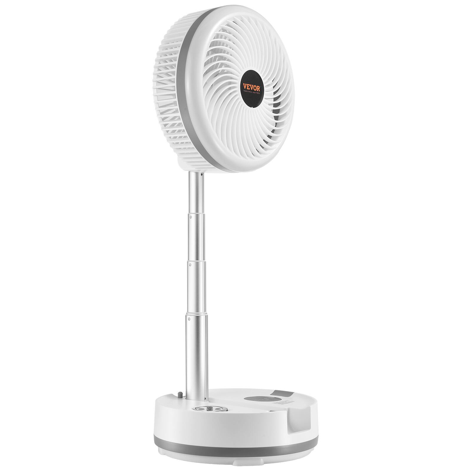Alt View 5. VEVOR - 10 inch Portable Foldable Rechargeable Oscillating Fan,3-in-1 Battery Operated, Remote Control,Quiet Desk Pedestal Fan - White.