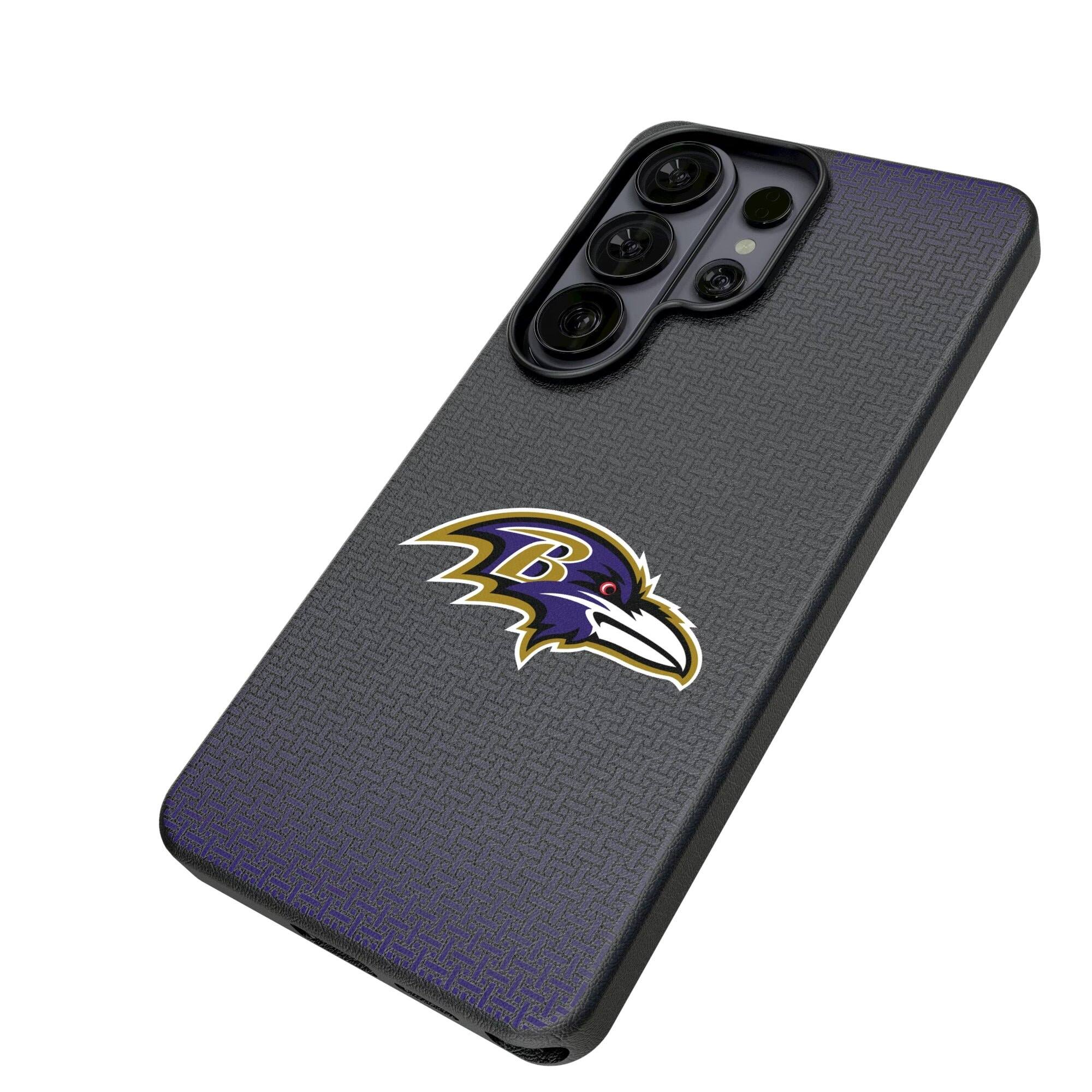 Alt View 1. Keyscaper - Baltimore Ravens Linen Galaxy Magnetic Bump Case - S24 Ultra - Black.