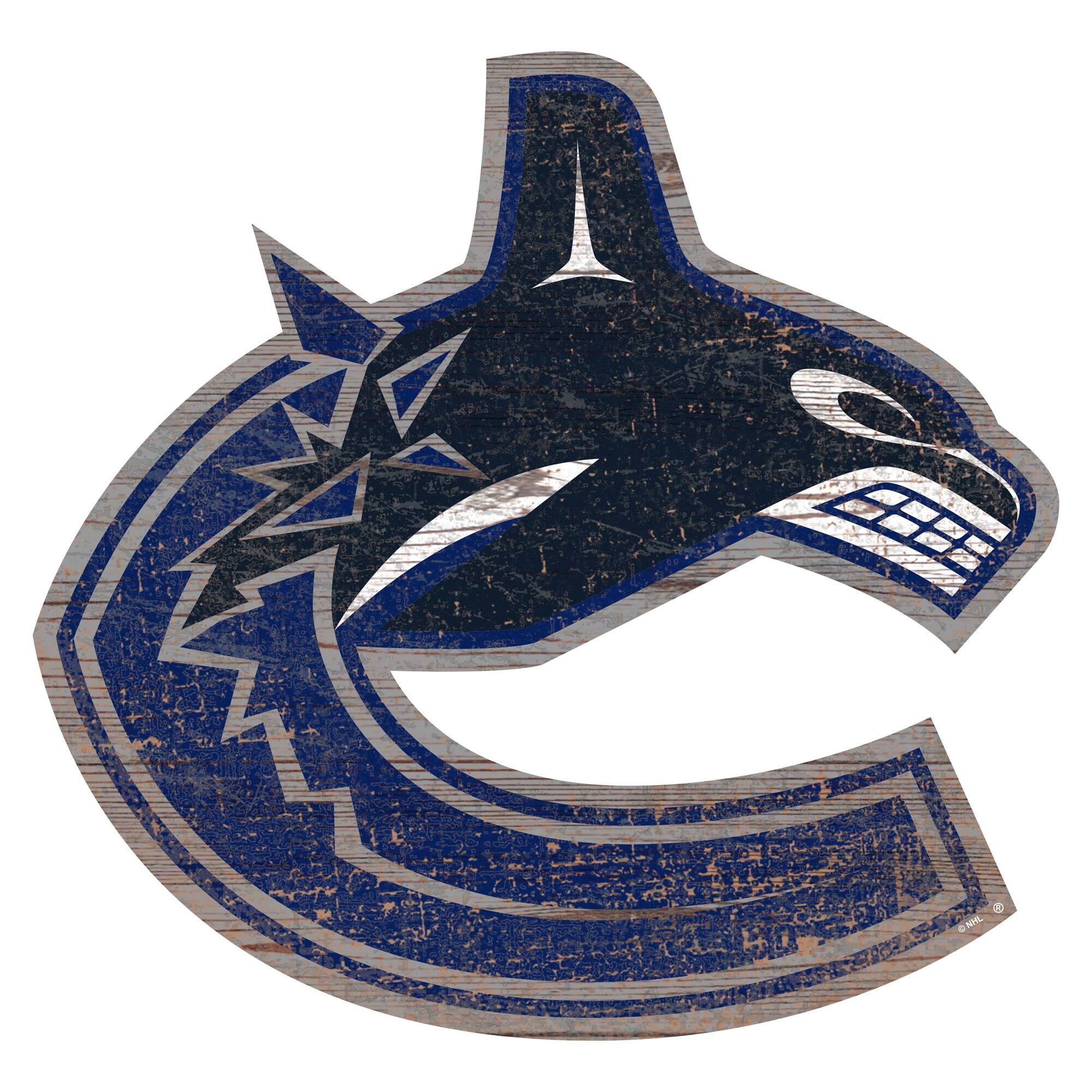 Vancouver Canucks 24'' x 24'' Distressed Logo Cutout Sign