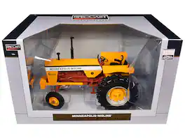 SpecCast Collectibles - Minneapolis Moline G1000 Open Station 2WD Tractor Yellow with Brown Frame "Classic Series" 1/16 Diecast Model SpecCast