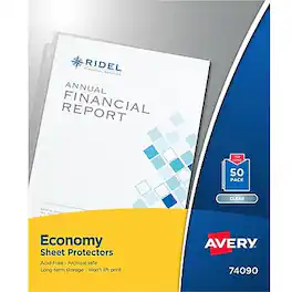 Avery - Economy Weight Sheet Protectors, 8-1/2" x 11", 50/Box - Clear