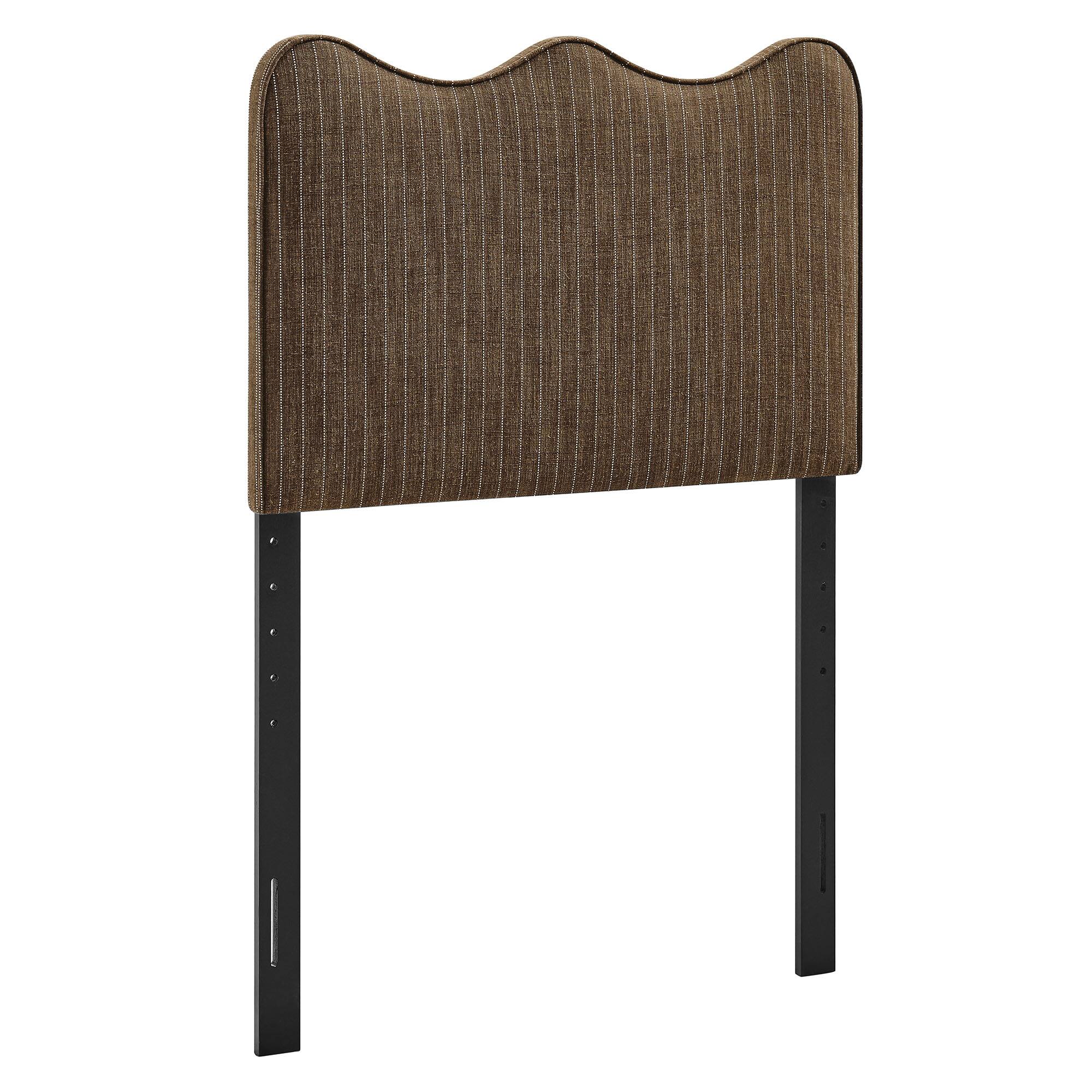 Angle. Modway - Athena Striped Fabric Upholstered Headboard by Modway - Earth Stripe.