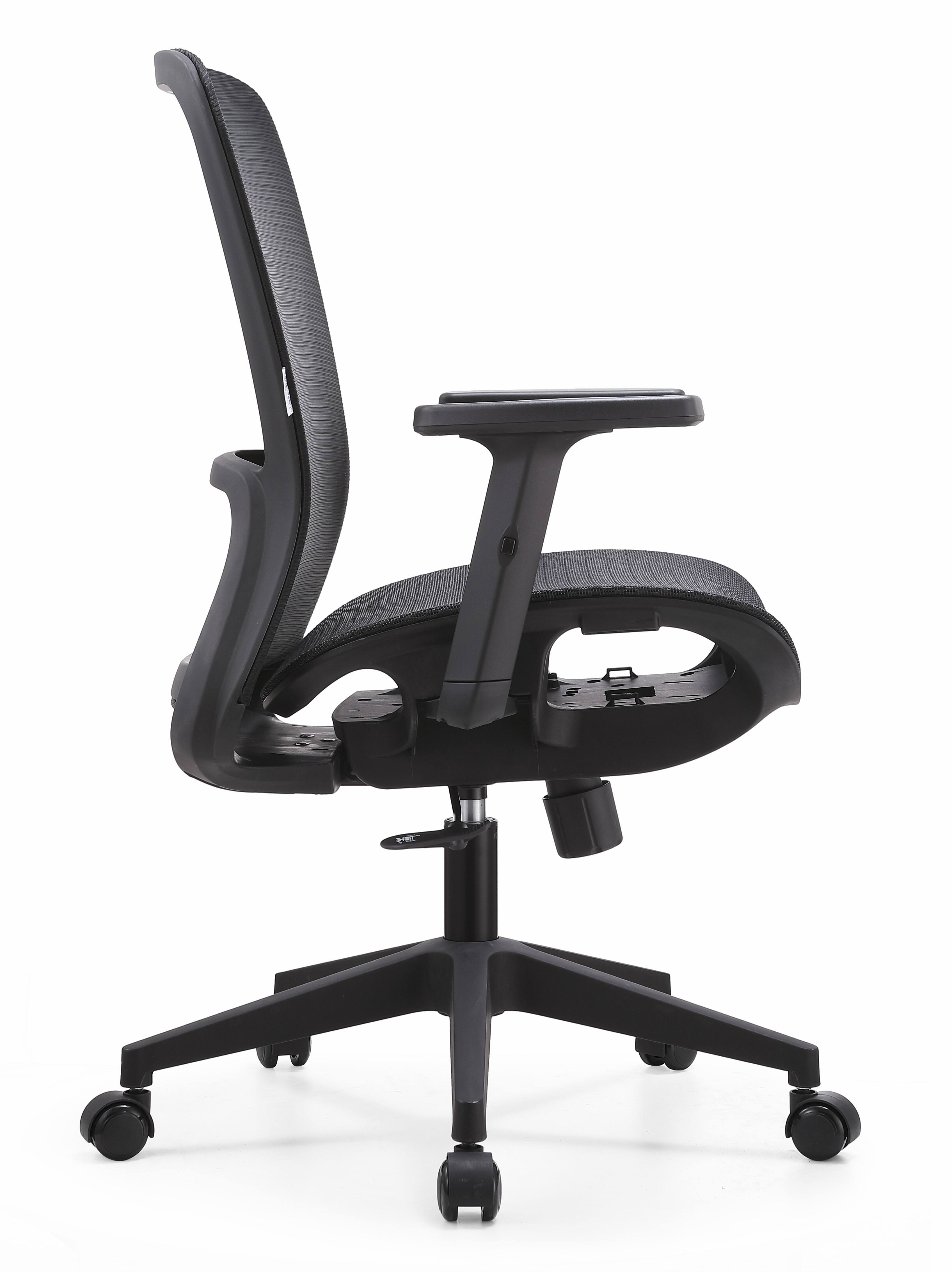 Alt View 1. LeisureMod - Amanda Collection Mesh Seat Office Chair, Ergonomic Executive Swivel Computer Desk Chair with Wheels, Home Office - Black.