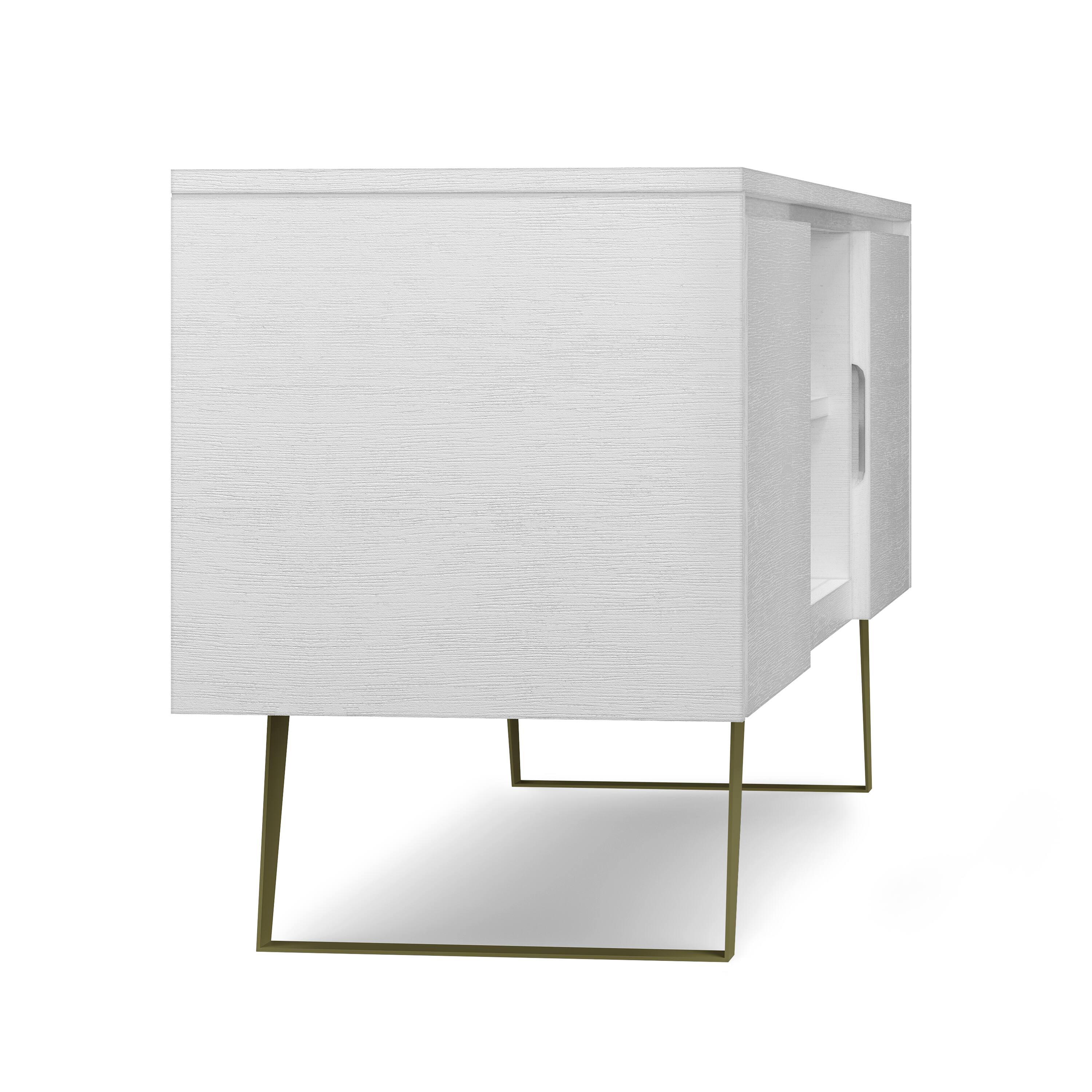 Alt View 3. Simpli Home - Lowry TV Media Stand - White.