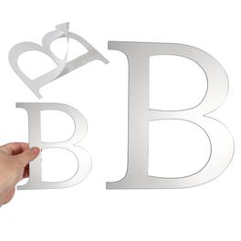 Unique Bargains - 3D Alphabet Mirror Wall Sticker, 8" Acrylic Letter B Self-Adhesive Home Decor for Living Room, Bedroom - Silver