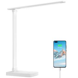 Lepro - LED Desk Lamp with charging port, 650LM Touch Control, 5 Brightness Level - White