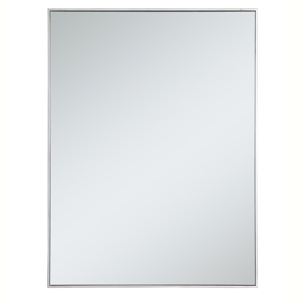 Alt View 8. Elegant Decor - Metal frame rectangle mirror 36 inch in silver - Silver.