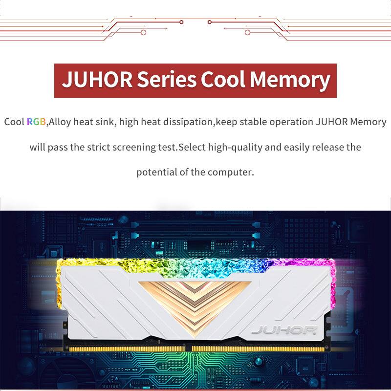 JUHOR Series Cool Memory

Cool RGB, Alloy heat sink, high heat dissipation, keep stable operation. JUHOR Memory will pass the strict screening test. Select high-quality and easily release the potential of the computer.