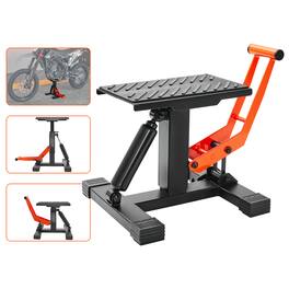 VEVOR - Dirt Bike Lift Stand, Motorcycle Jack Lift Stand 440 lbs Capacity and Hydraulic Lift Operation, Adjustable Height Hoist - Orange;Black
