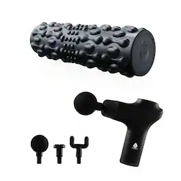 Pursonic - Deep Tissue Recovery Bundle – 3-Speed Massage Gun + FlexiPulse 5-Speed Vibrating Foam Roller - Black