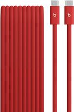 Front. Beats - 10' 240W USB-C to USB-C Braided Cable - Rapid Red.