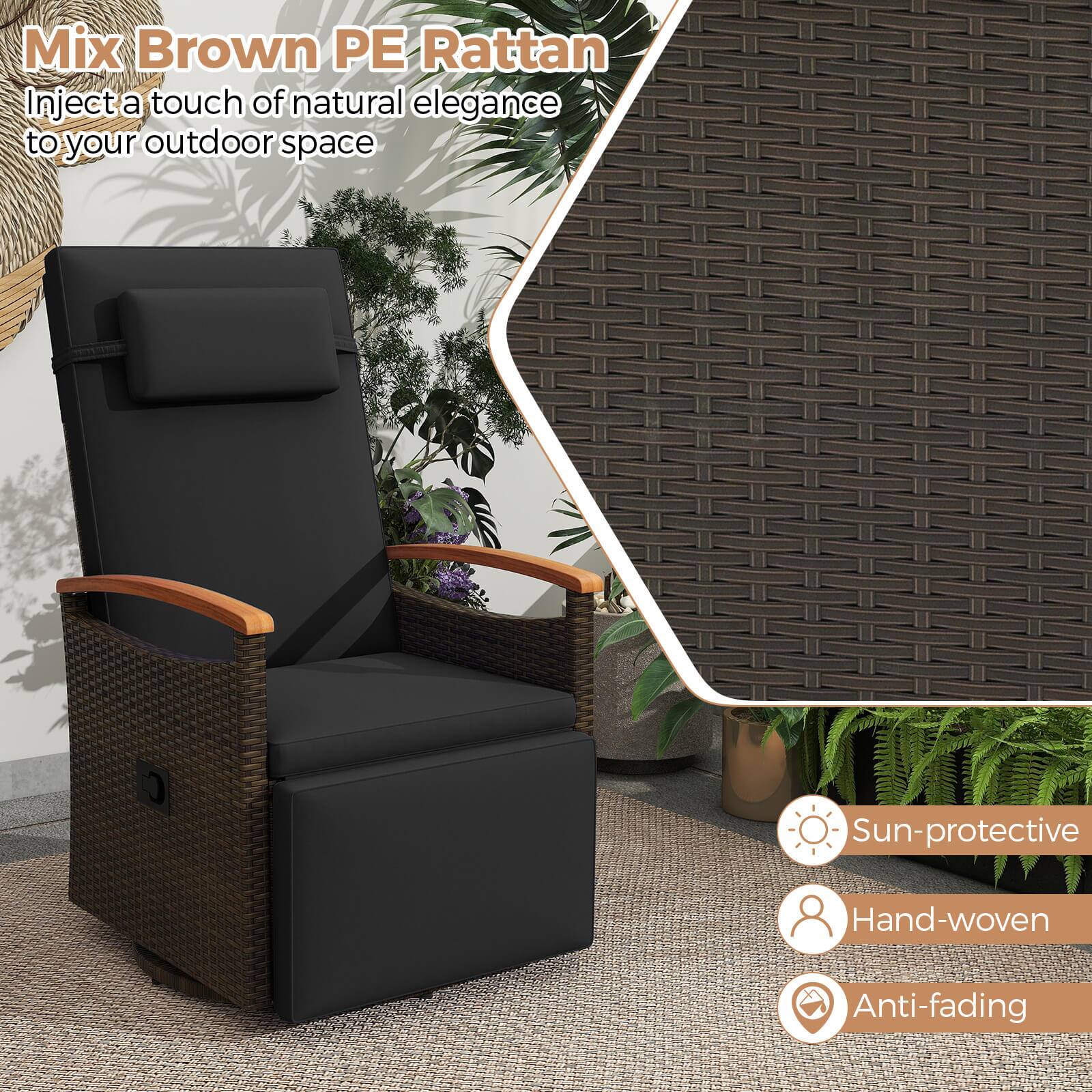 Mix Brown PE Rattan
Inject a touch of natural elegance to your outdoor space
Sun-protective
Hand-woven
Anti-fading