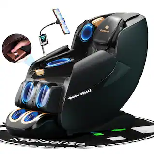 KoziSense - KZ-A18 3D Massage Chair Full Body,Zero Gravity SL-Track Shiatsu,Back Heat,Voice Control,Body Scan,Legrest Extension - Black