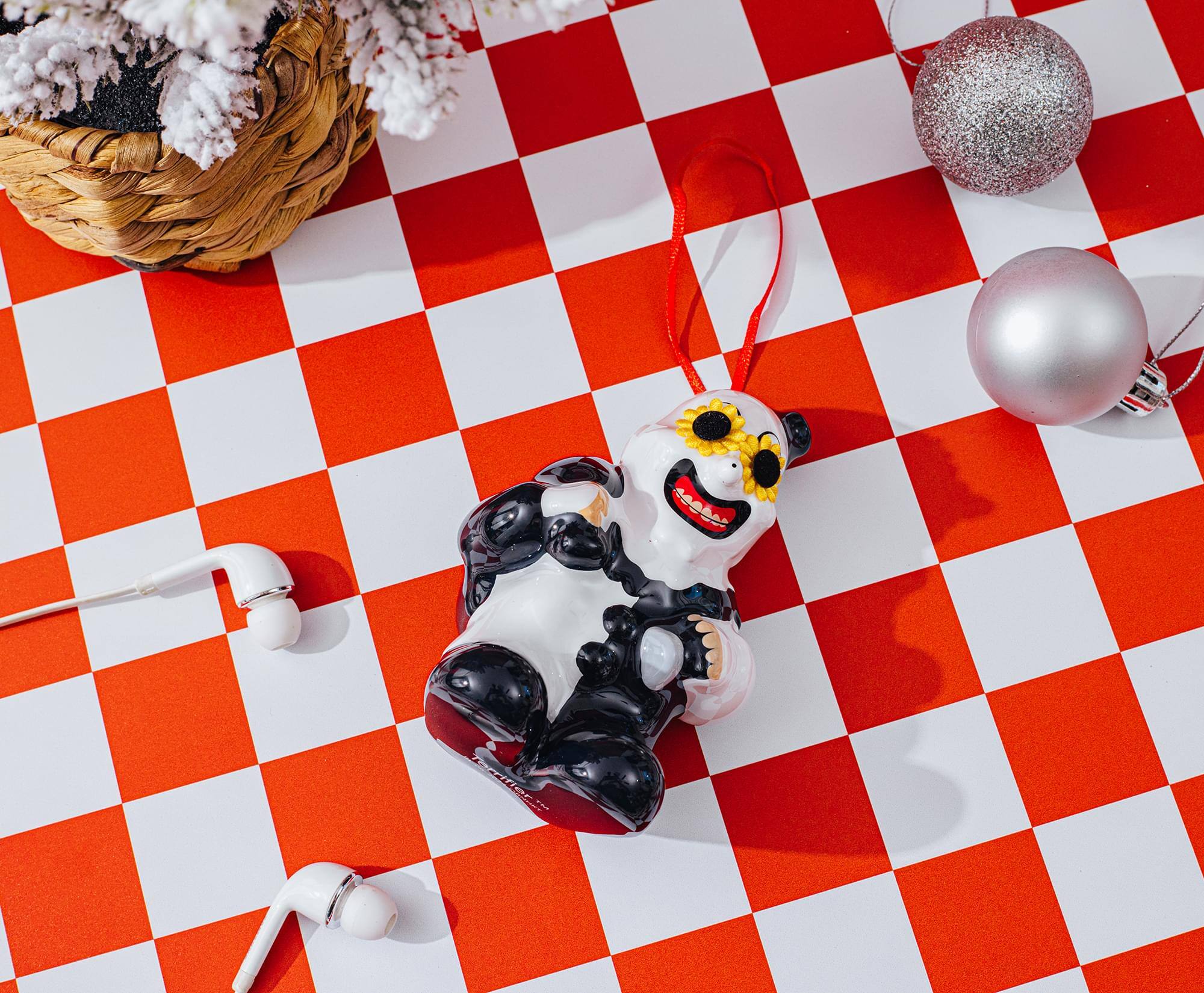 Alt View 3. Surreal Entertainment - Terrifier Art The Clown 4-Inch Shatterproof Decoupage Ornament - White.