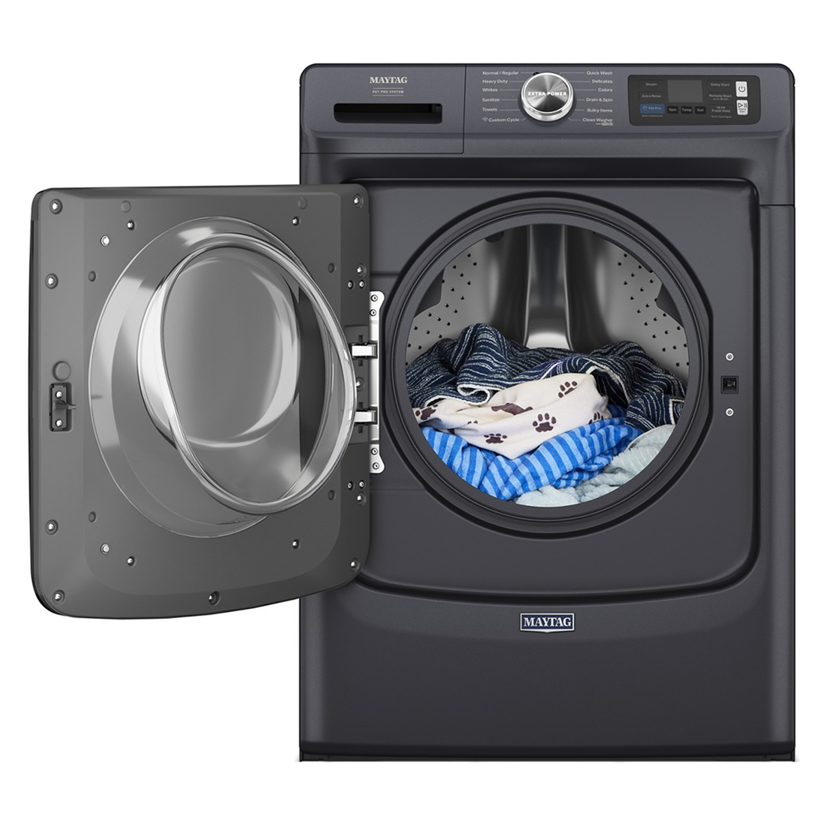Maytag MFW7020RF Maytag - 5.0 Cu. Ft. High-Efficiency Smart Front Load Washer with Steam and Pet Pro System - Midnight Steel 16