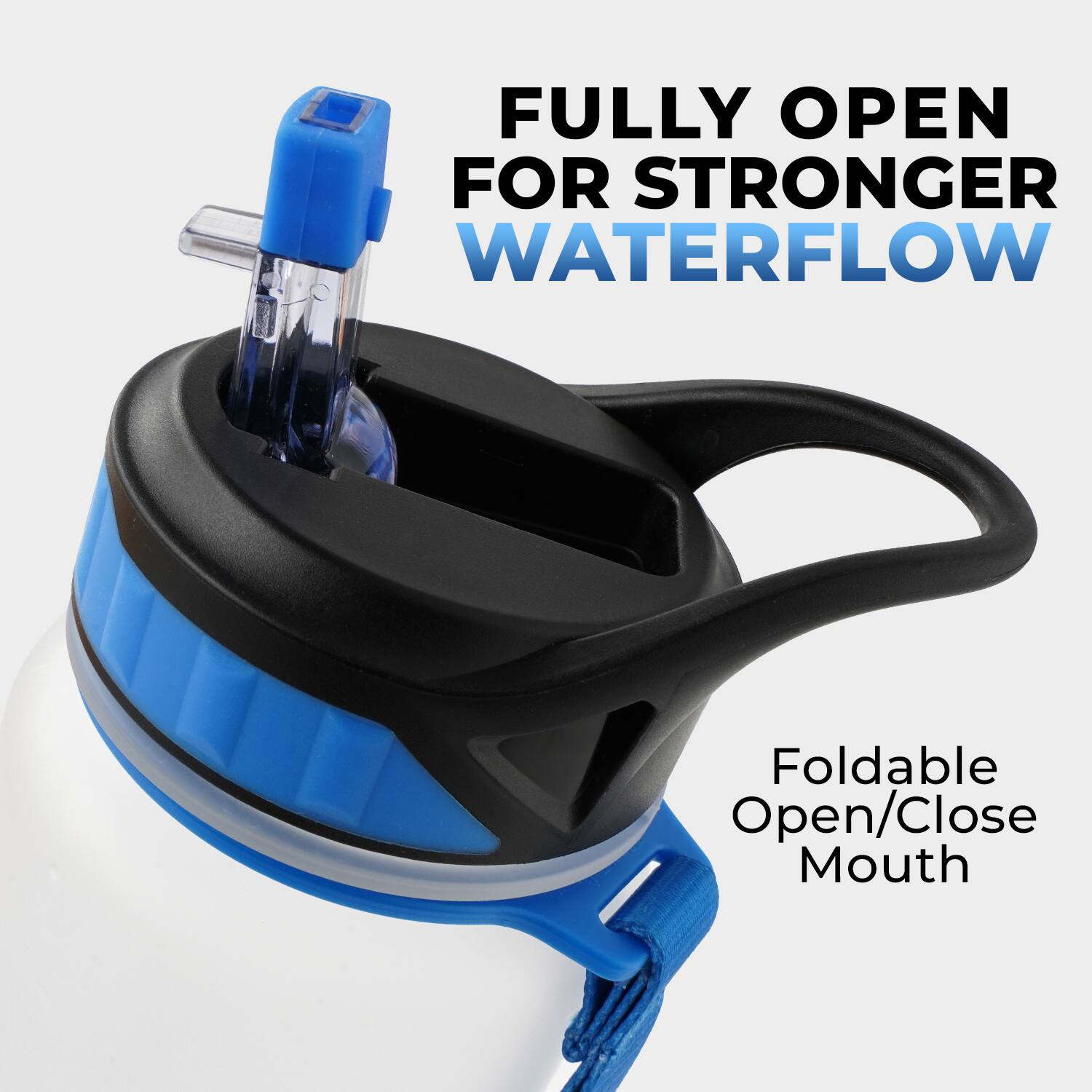 FULLY OPEN FOR STRONGER WATERFLOW  
Foldable Open/Close Mouth