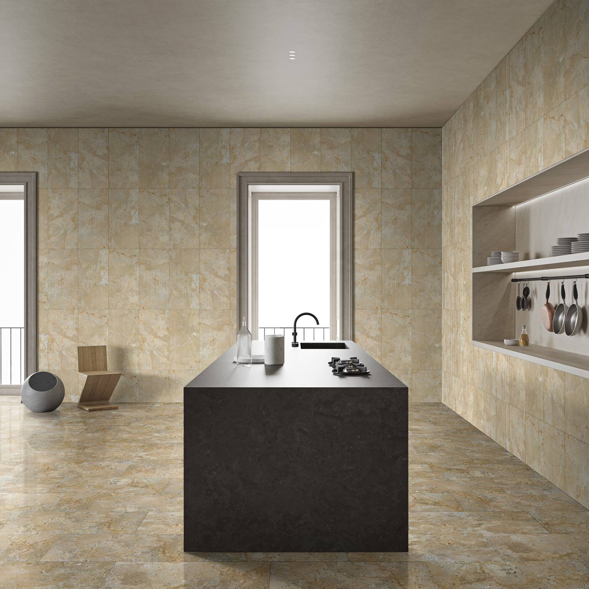 Alt View 5. GOODSILO - Premium Gold Beige Textured Natural Marble Tiles for Elegant Wall Decorations - Beige+Gold.