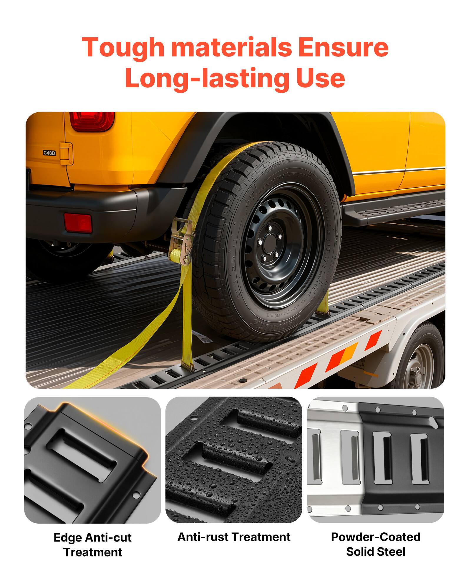 Tough materials Ensure Long-lasting Use

Edge Anti-cut Treatment  
Anti-rust Treatment  
Powder-Coated Solid Steel