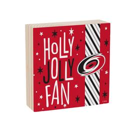 Evergreen Enterprises - Carolina Hurricanes 6" Holiday Wood Plock Shelf Sign - Multicolor