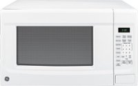 Front Zoom. GE - 1.4 Cu. Ft. Mid-Size Microwave - White.