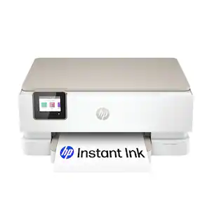 HP - Envy Inspire 7255e Wireless AI-Enabled AiO Inkjet Photo Printer w/ 3 Months of Instant Ink (+1 Bonus Month Ink w/ Code) - White & Sandstone