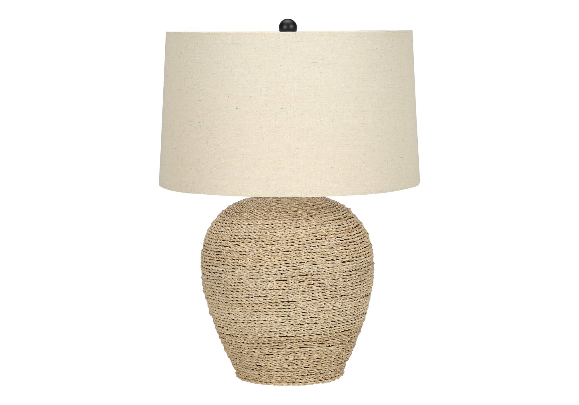Angle. APRILSOUL - Lighting 25 inh Table Lamp Rattan Beige Shade Transitional - N/A.