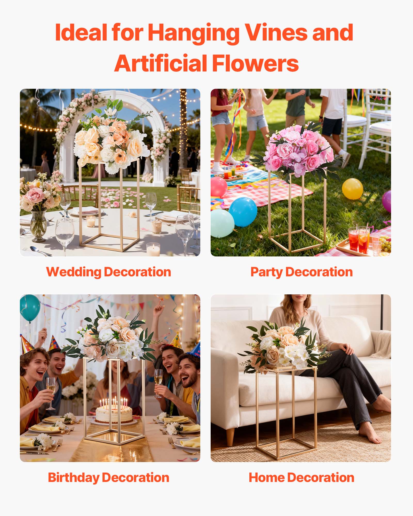 Ideal for Hanging Vines and Artificial Flowers

- Wedding Decoration
- Party Decoration
- Birthday Decoration
- Home Decoration