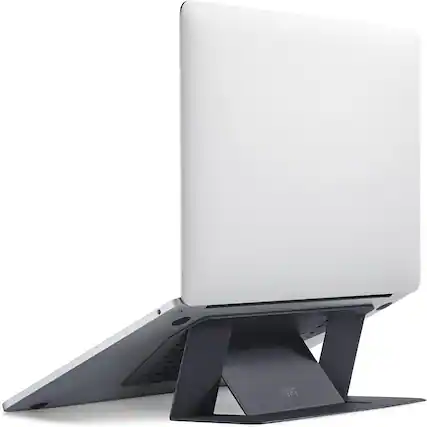Front. ACJPR - Laptop Stand, Foldable Adjustable Riser with Adhesive, Black, 11–16" Laptops - color: Adhesive-Black Size: Adhesive Version.