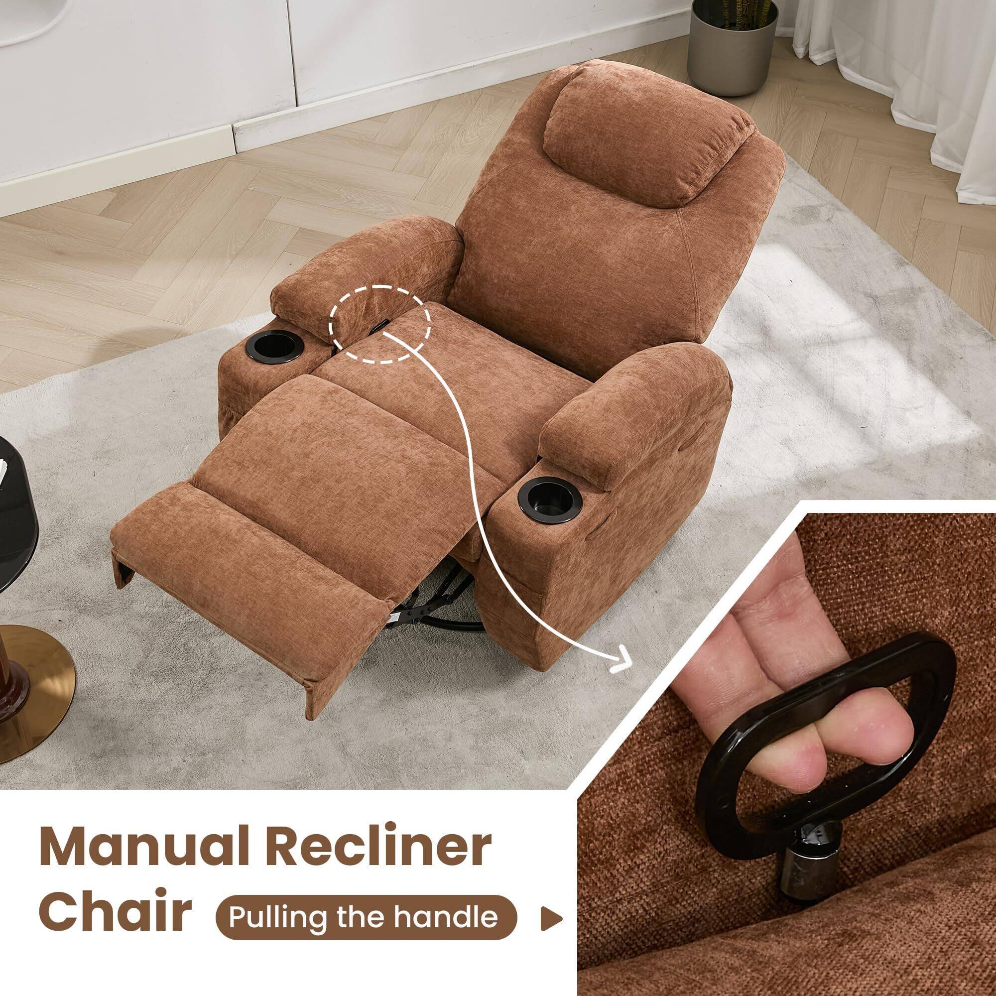 Manual Recliner Chair  
Pulling the handle