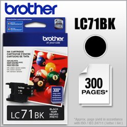 Brother - LC71BK Standard-Yield Ink Cartridge - Black - Front_Zoom