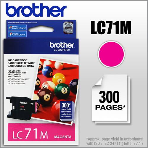 Front. Brother - LC71M Ink Cartridge - Magenta.