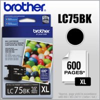 Brother - LC75BK XL High-Yield Ink Cartridge - Black - Front_Zoom