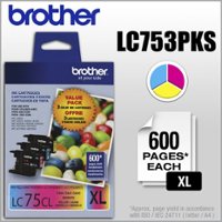 Brother - LC753PKS XL High-Yield 3-Pack Ink Cartridges - Cyan/Magenta/Yellow - Front_Zoom
