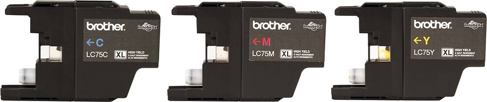 Alt View 11. Brother - LC753PKS XL High-Yield 3-Pack Ink Cartridges - Cyan/Magenta/Yellow.