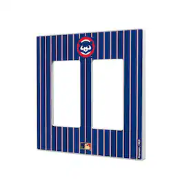 Keyscaper - Chicago Cubs 1979 Cooperstown Pinstripe Double Rocker Light Switch Plate - Multicolor