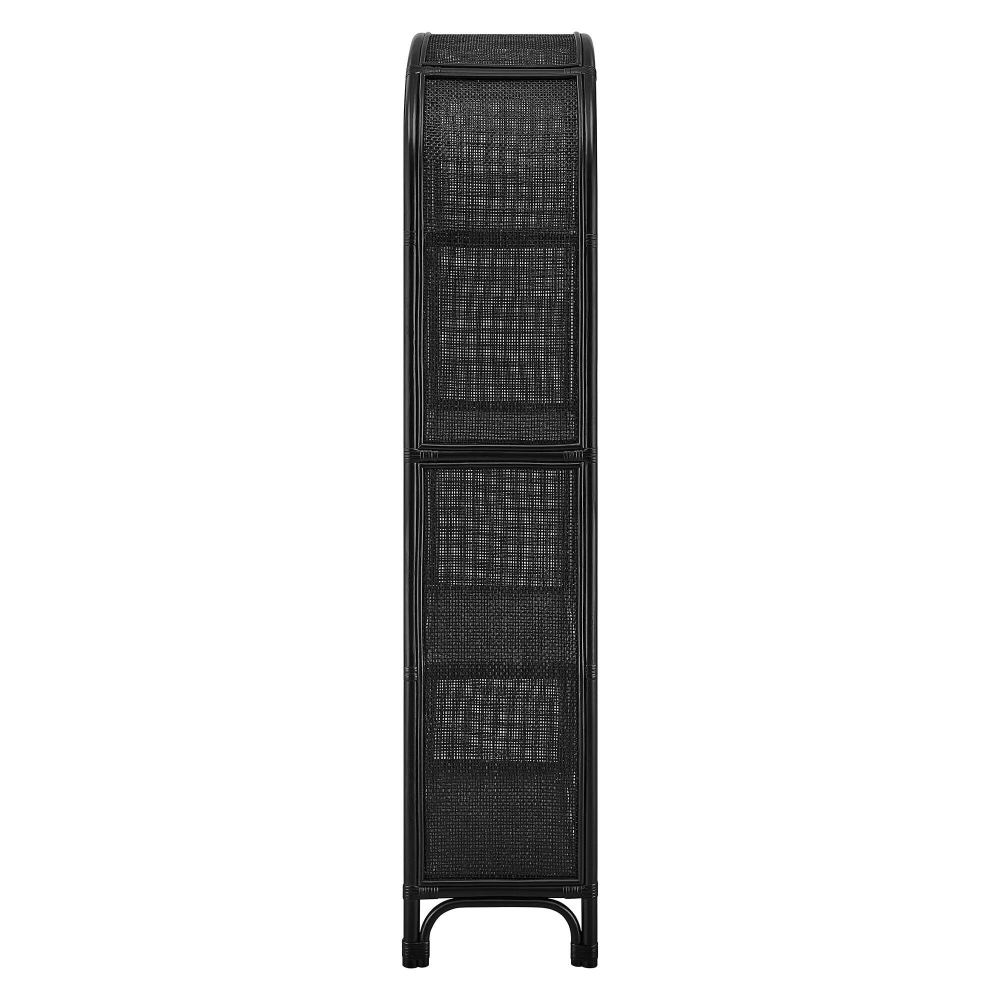 Alt View 2. Modway - Celeste 67 Inch Tall Arched Natural Rattan Bookshelf by Modway - Black.