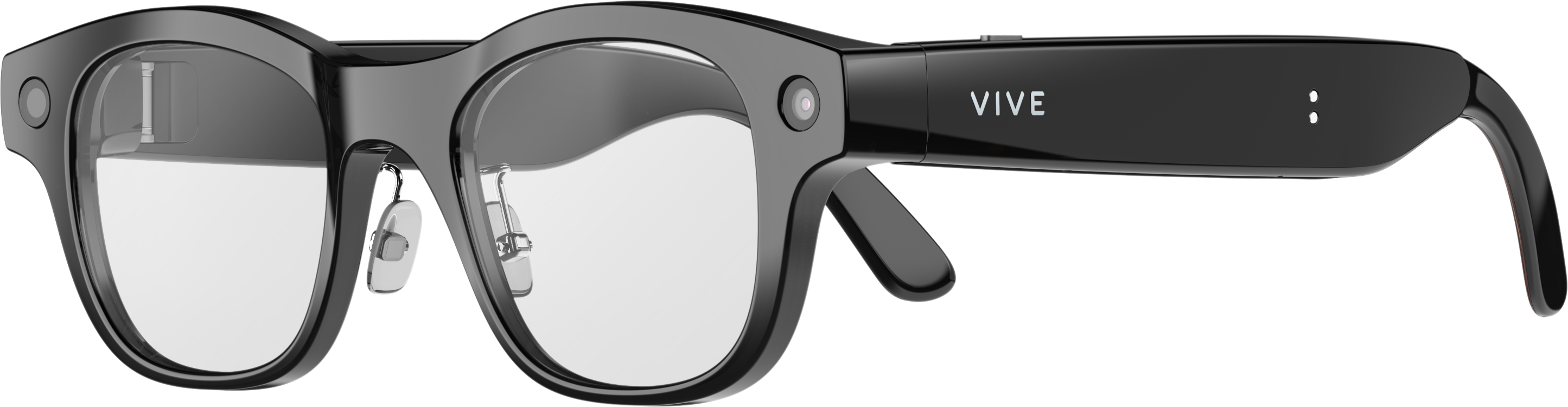 Alt View 4. HTC - VIVE Eagle™ AI Glasses – Square (Wayfarer), Clear Lens - Black.