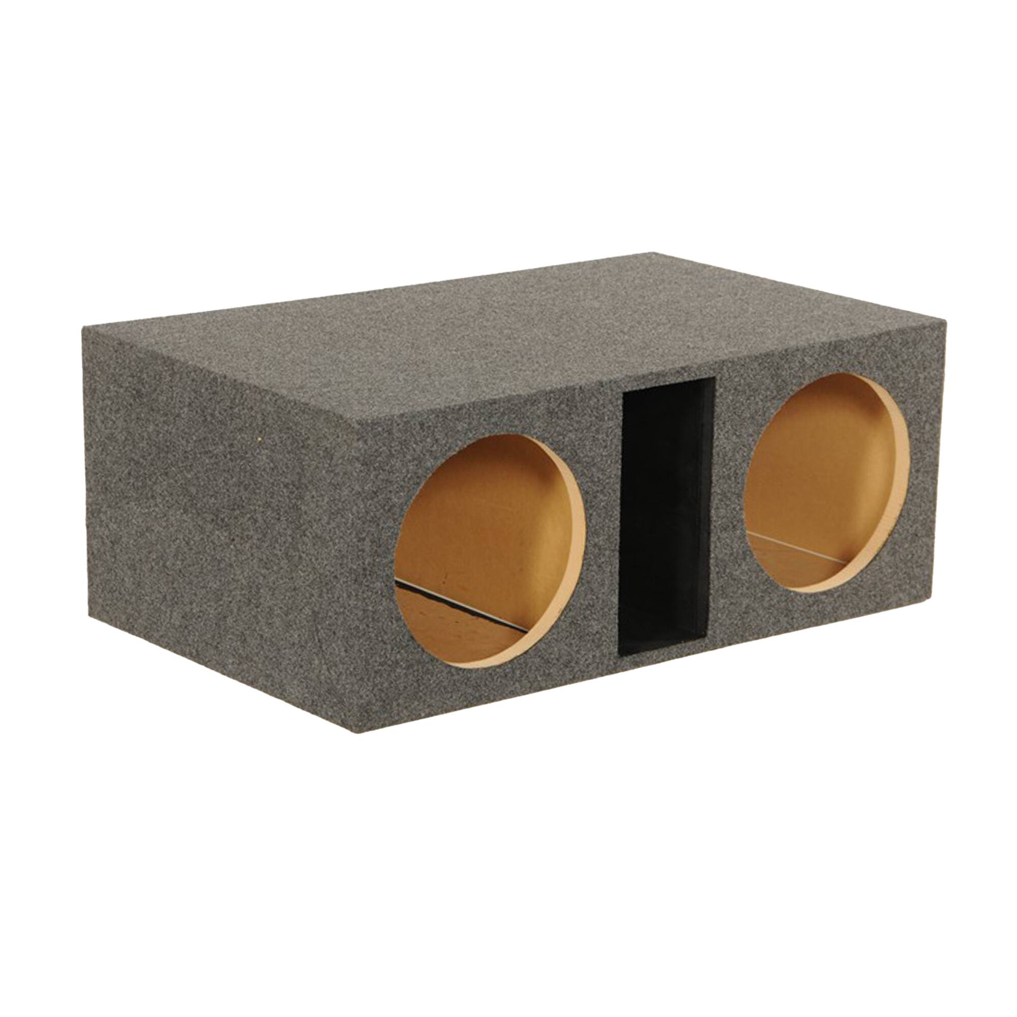 Alt View 5. QPower - Q Power Dual 12" Vented Subwoofer Box, Heavy Duty Extra Large Bass Enclosure - CHARCOAL GREY.