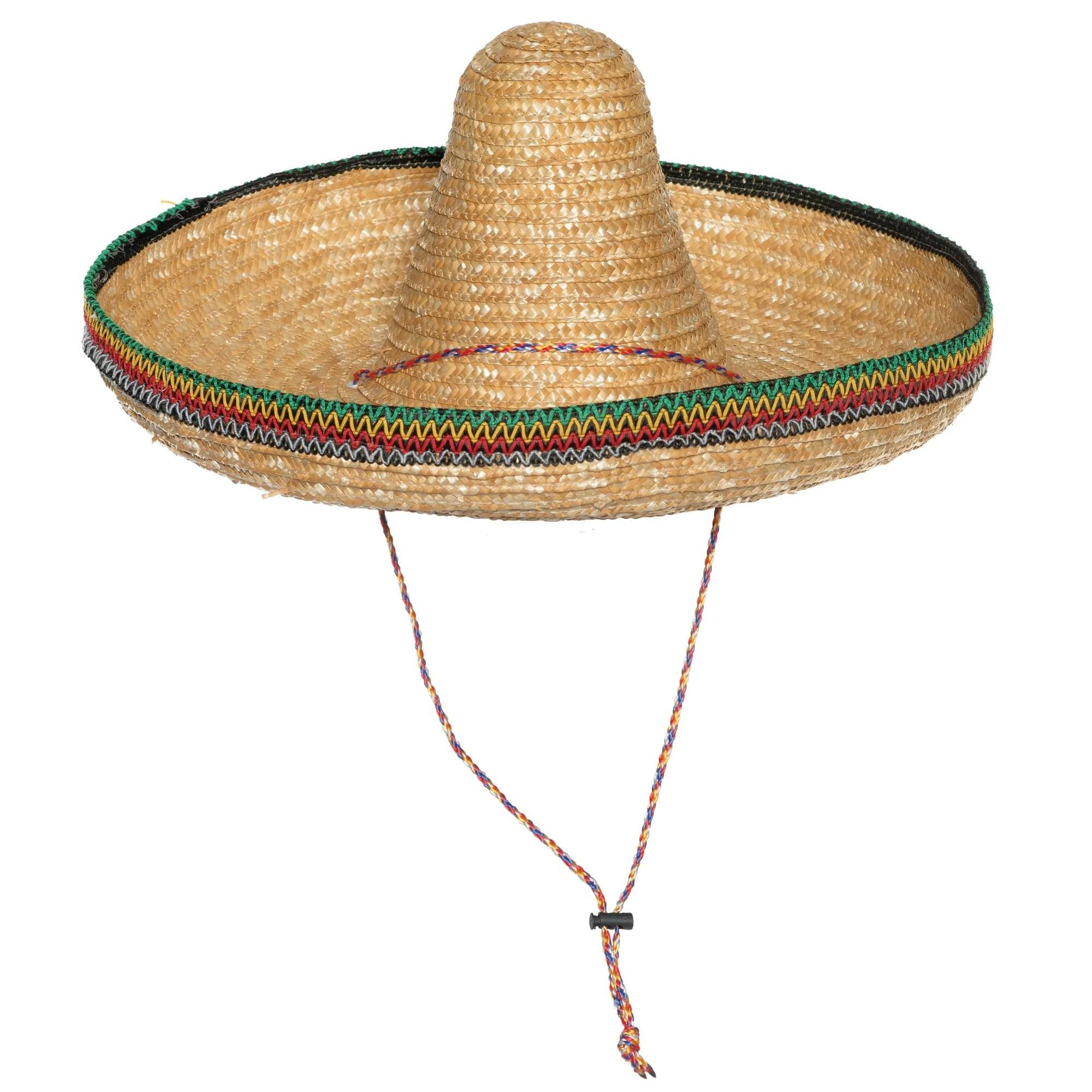 Front. Underwraps - Straw Sombrero Adult Costume Accessory | 22 Inch - Beige.