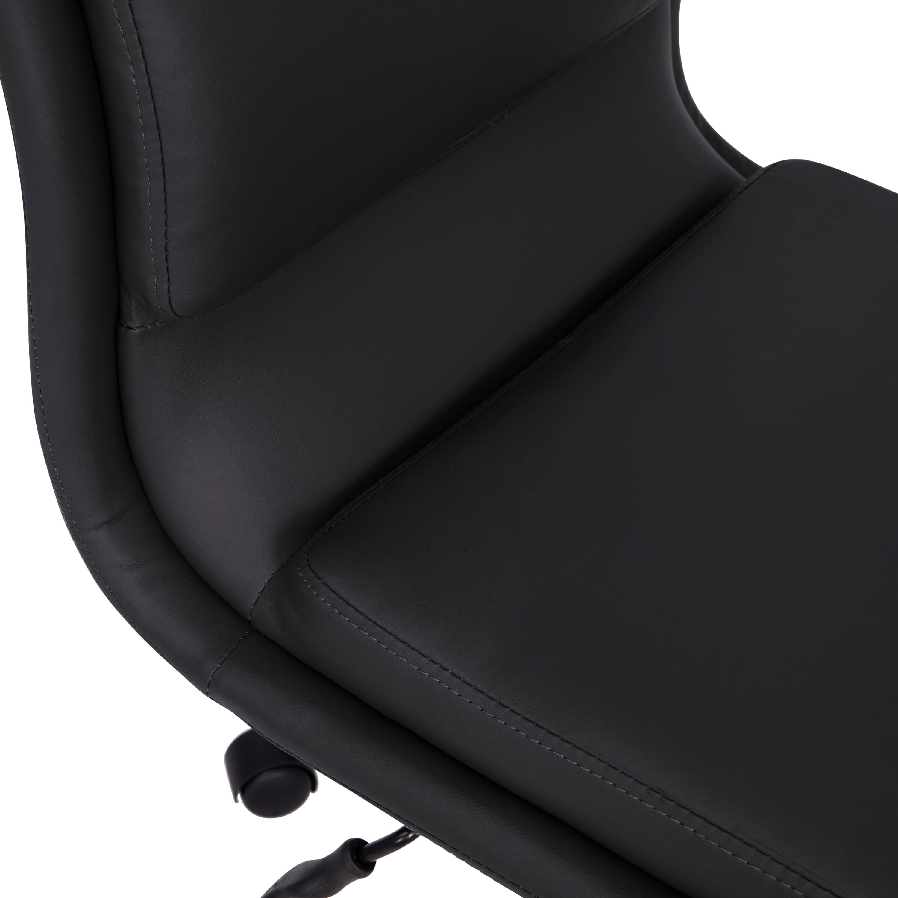 Alt View 10. Emma + Oliver - Ziva Modern Faux Leather Upholstered Mid-Back Home Office Chair with 5 Star Base and Pneumatic Seat Height Adjustment - Black.