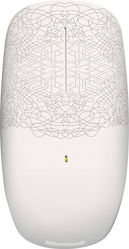 Front Standard. Microsoft - Touch Wireless Mouse - White Pattern.
