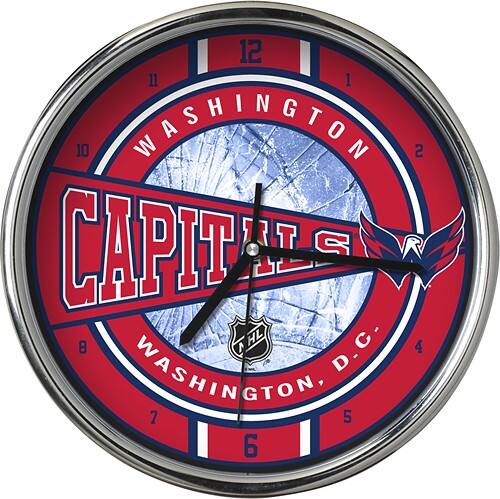 Front Standard. Memory Company - Washington Capitals Chrome Clock - Chrome.