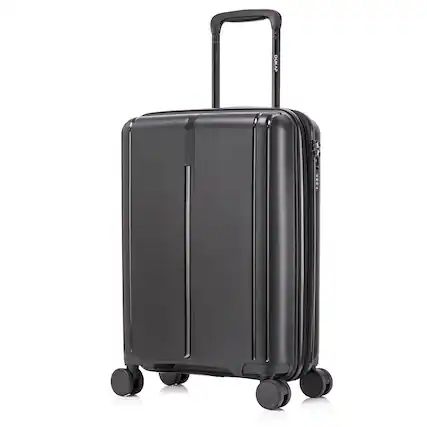 Front. DUKAP - Airley Lightweight Hardside Spinner Luggage 20" Carry-On - BLACK.
